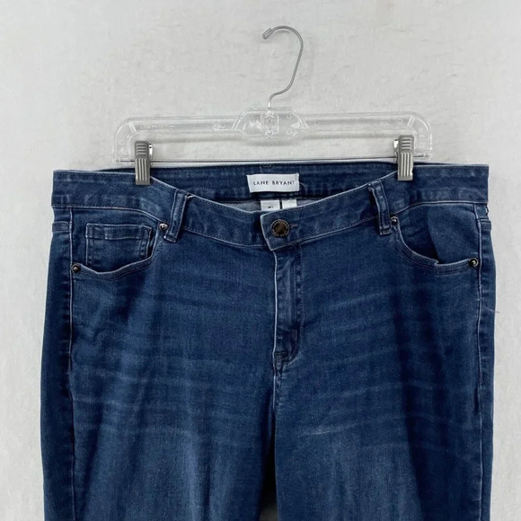 Lane Bryant Pants Women's 18S Blue Denim Flex Magic Waistband Midrise Straight - Picture 6 of 9